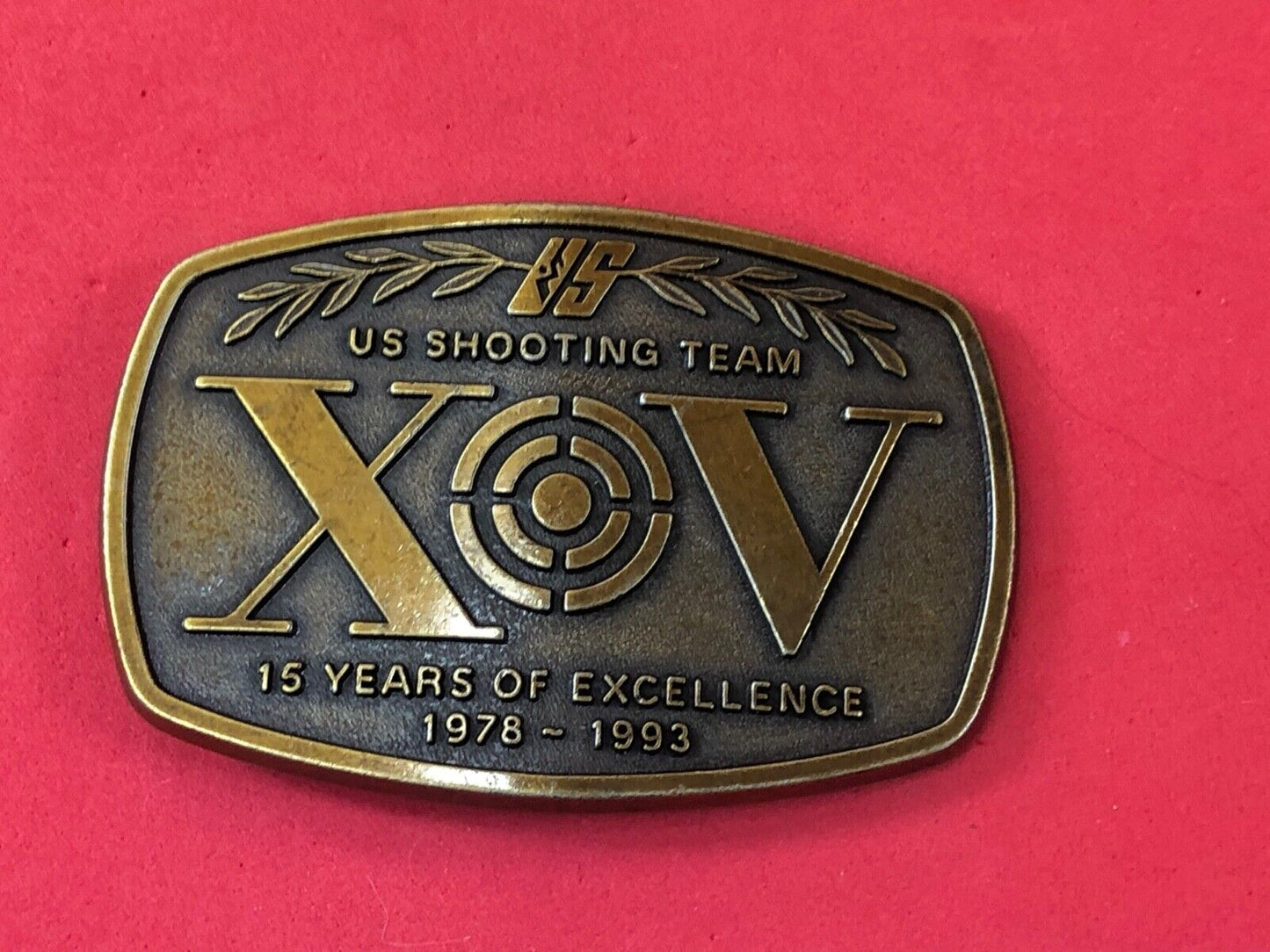 US shooting team 15 years of excellence 1978 - 1993 belt buckle