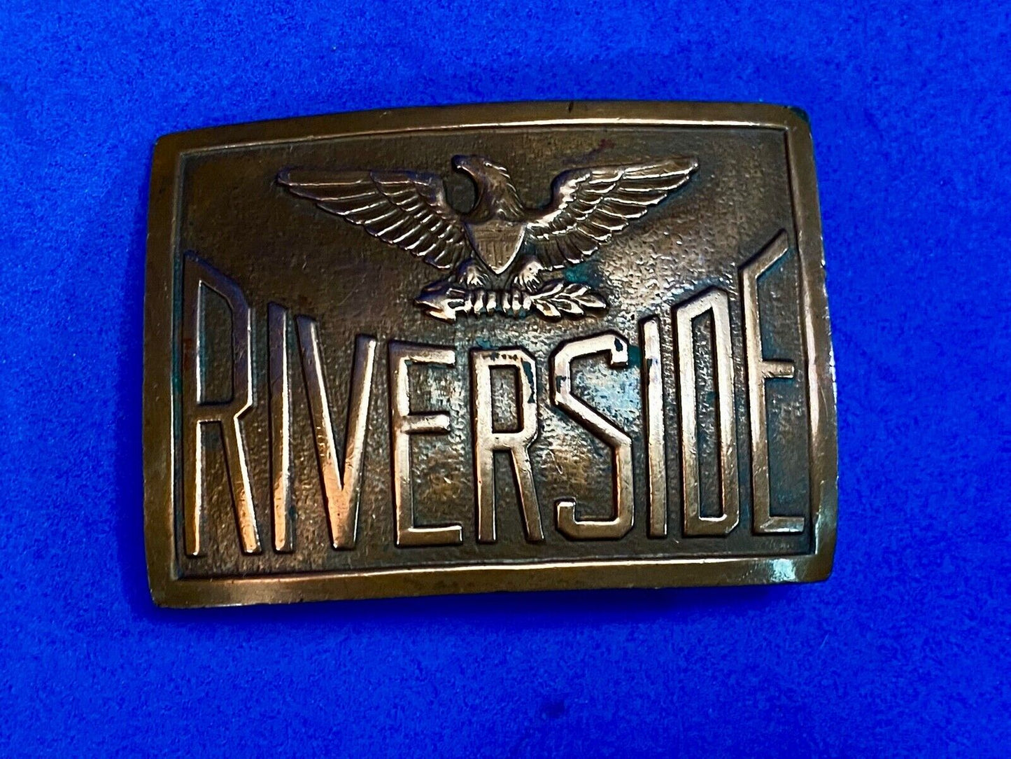 Vintage American Eagle Belt Buckle Riverside Military Academy Georgia