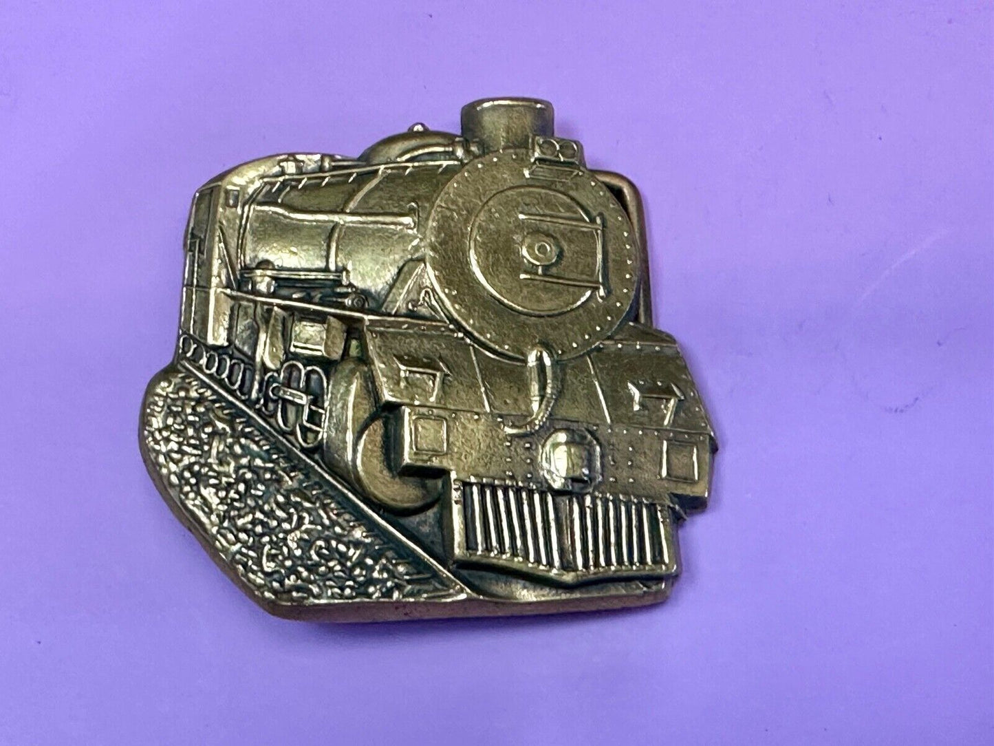 Train Rail Road Steam Engine vintage solid brass Baron Buckles belt buckle