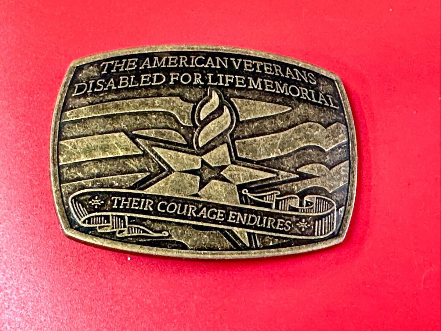 Their Courage Endures American Veterans Disabled for Life Memorial Belt Buckle