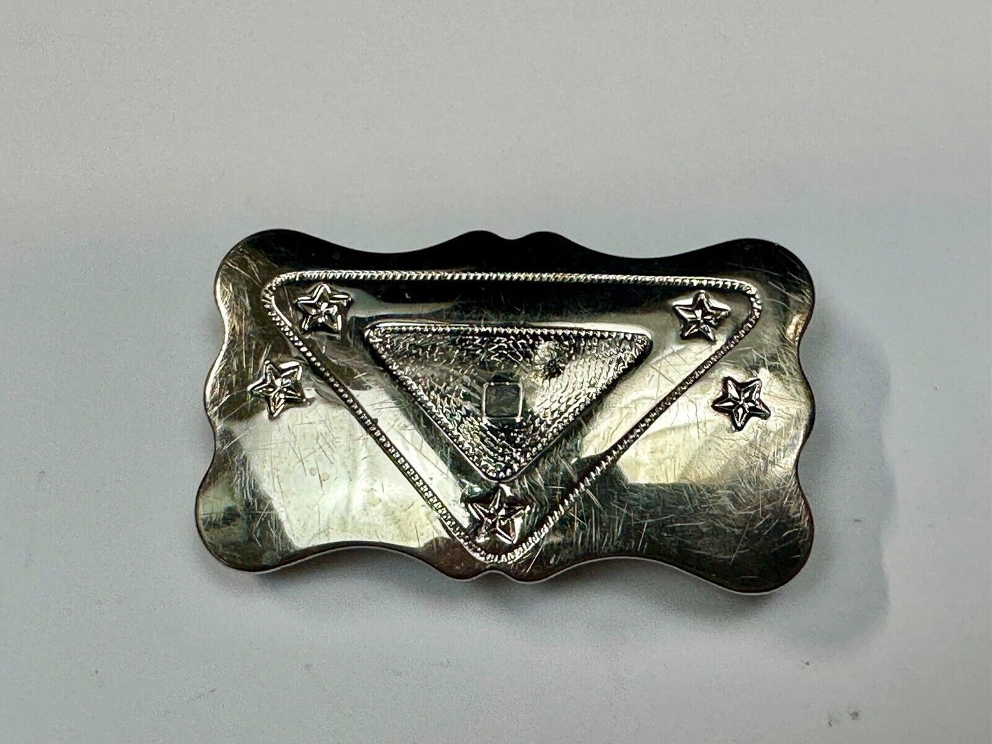 Vintage Chambers ornate engraved project craft belt buckle - no centerpiece