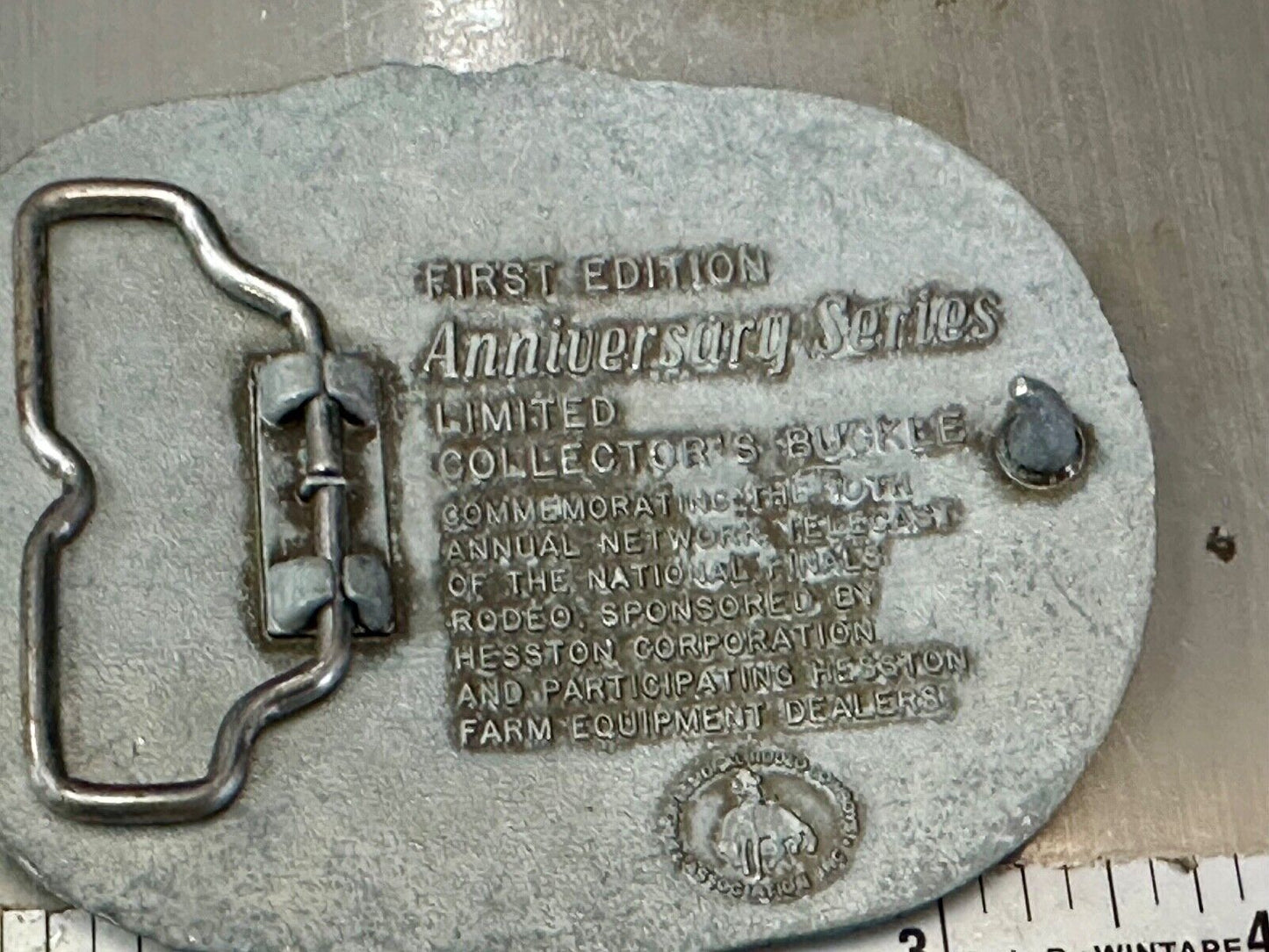 1983 Hesston National Finals Rodeo 25th Anniversary Adult Collectors Belt Buckle