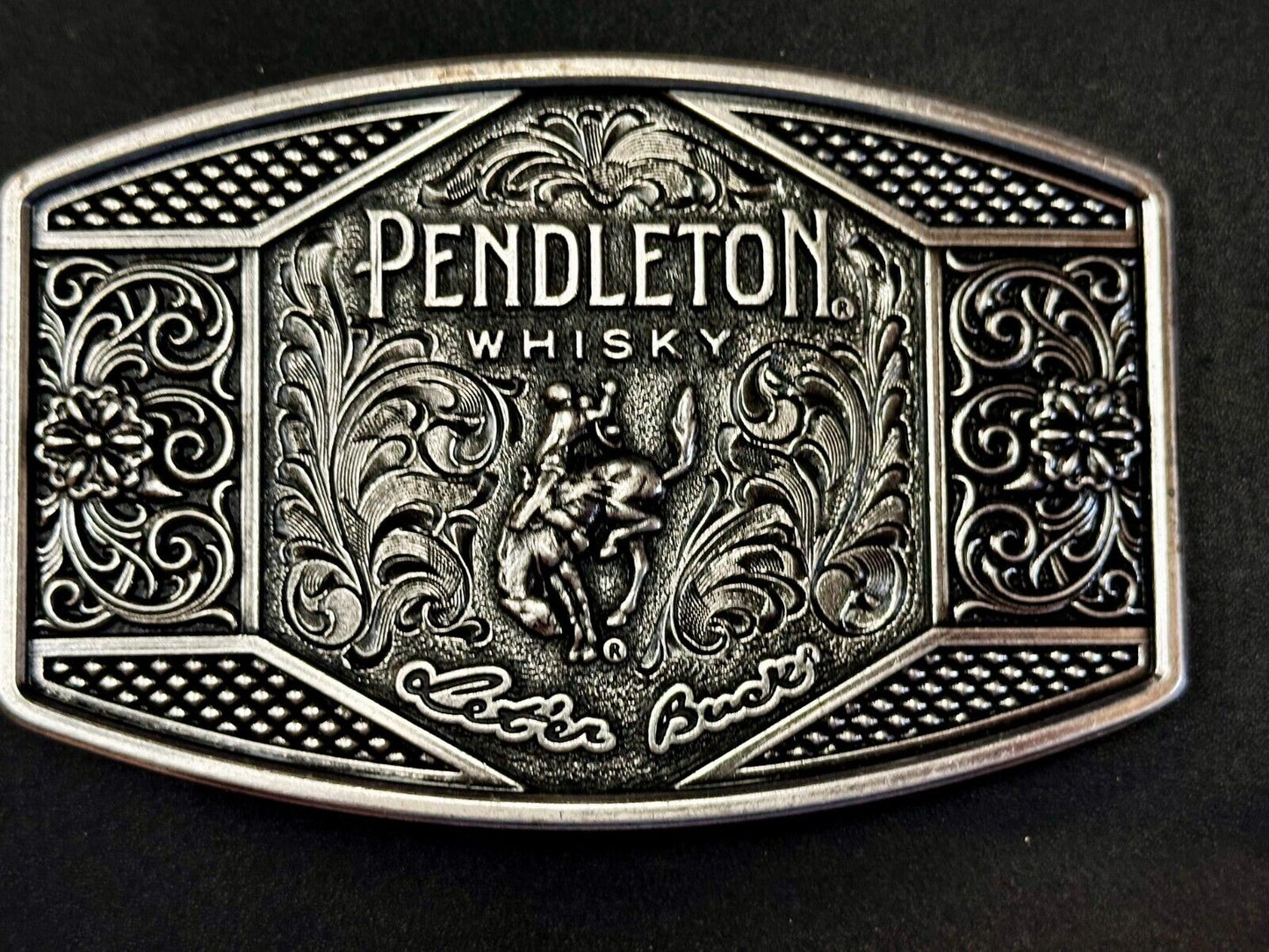 2022 Pendleton Whiskey Leter Buck Rodeo Cowboys Montana Silversmiths Belt Buckle