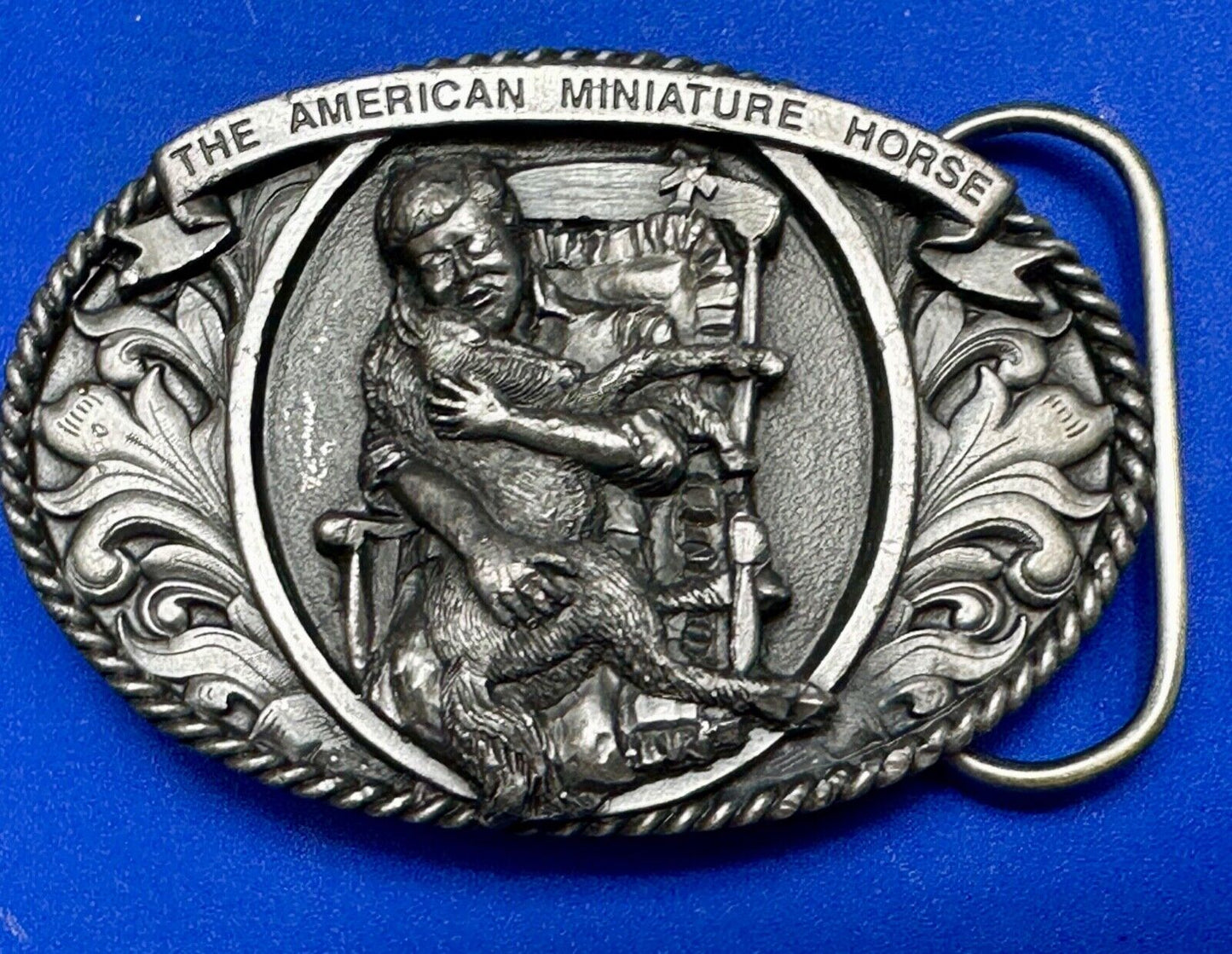 The American mini miniature horse commemorative belt buckle Love You can Hold!