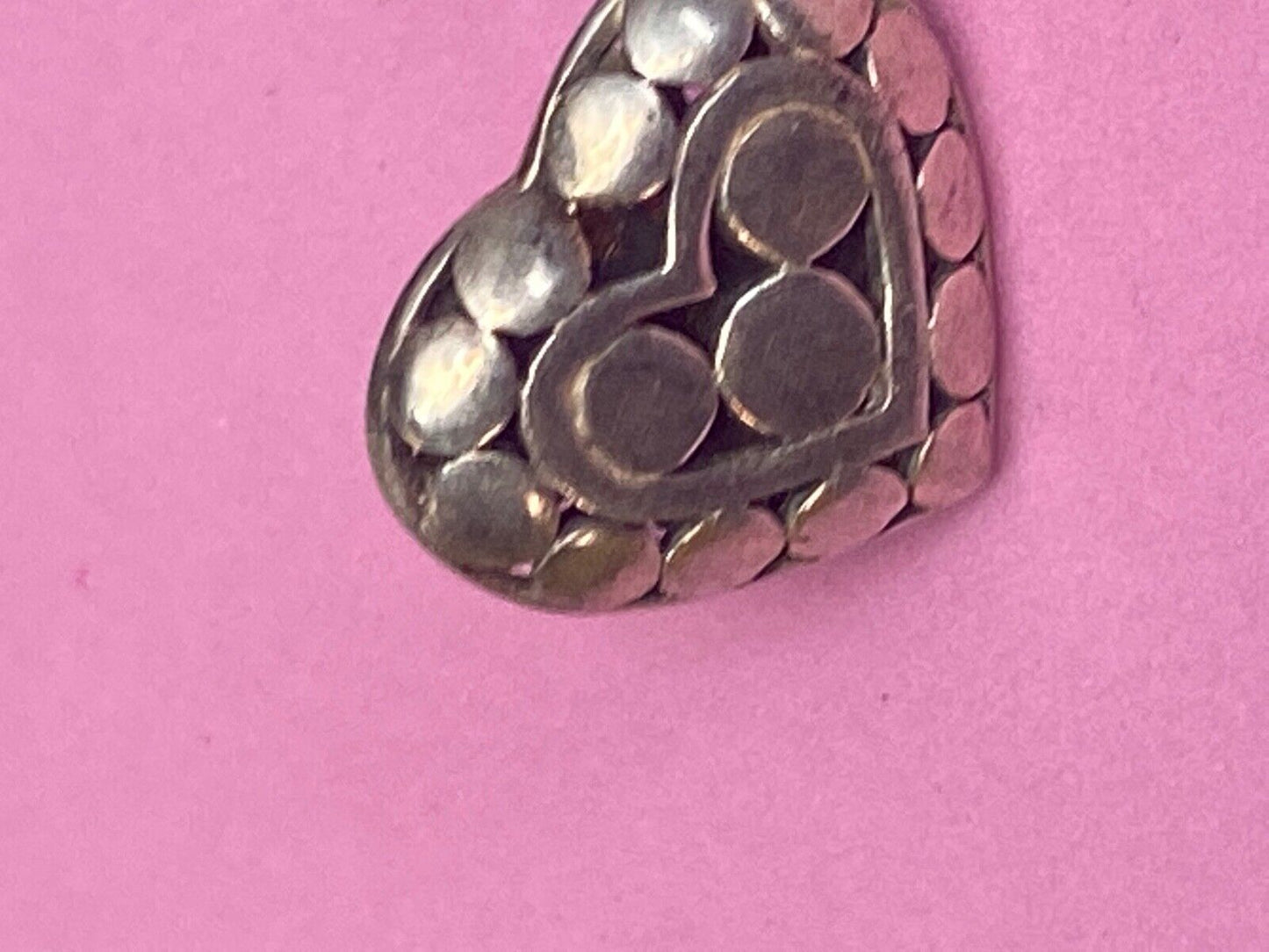 Adorable Heart Silver 925 Vintage See Thought Skeleton Southwestern Brooch