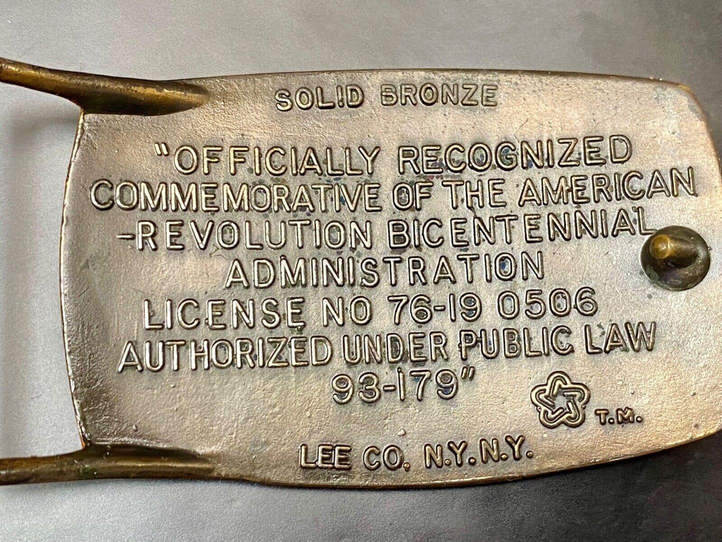 American Revolution bicentennial Patriotic United States belt buckle by LEE