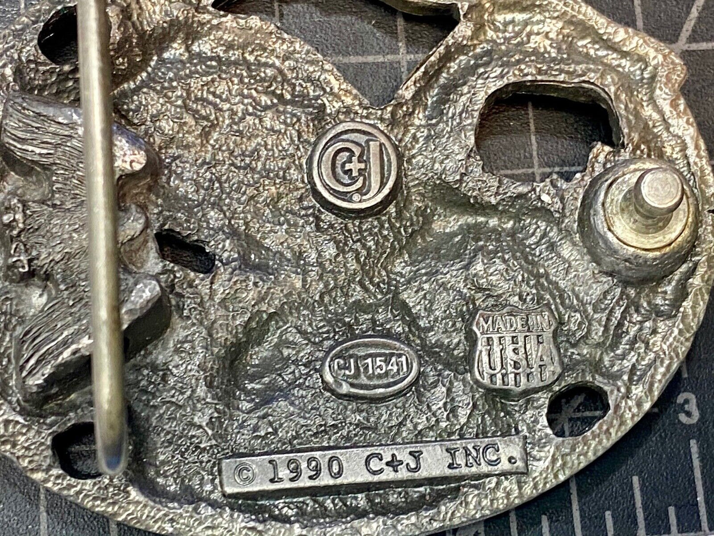 Vintage 1990 C+J See Through Hunting Flying Diving American Eagle Belt Buckle