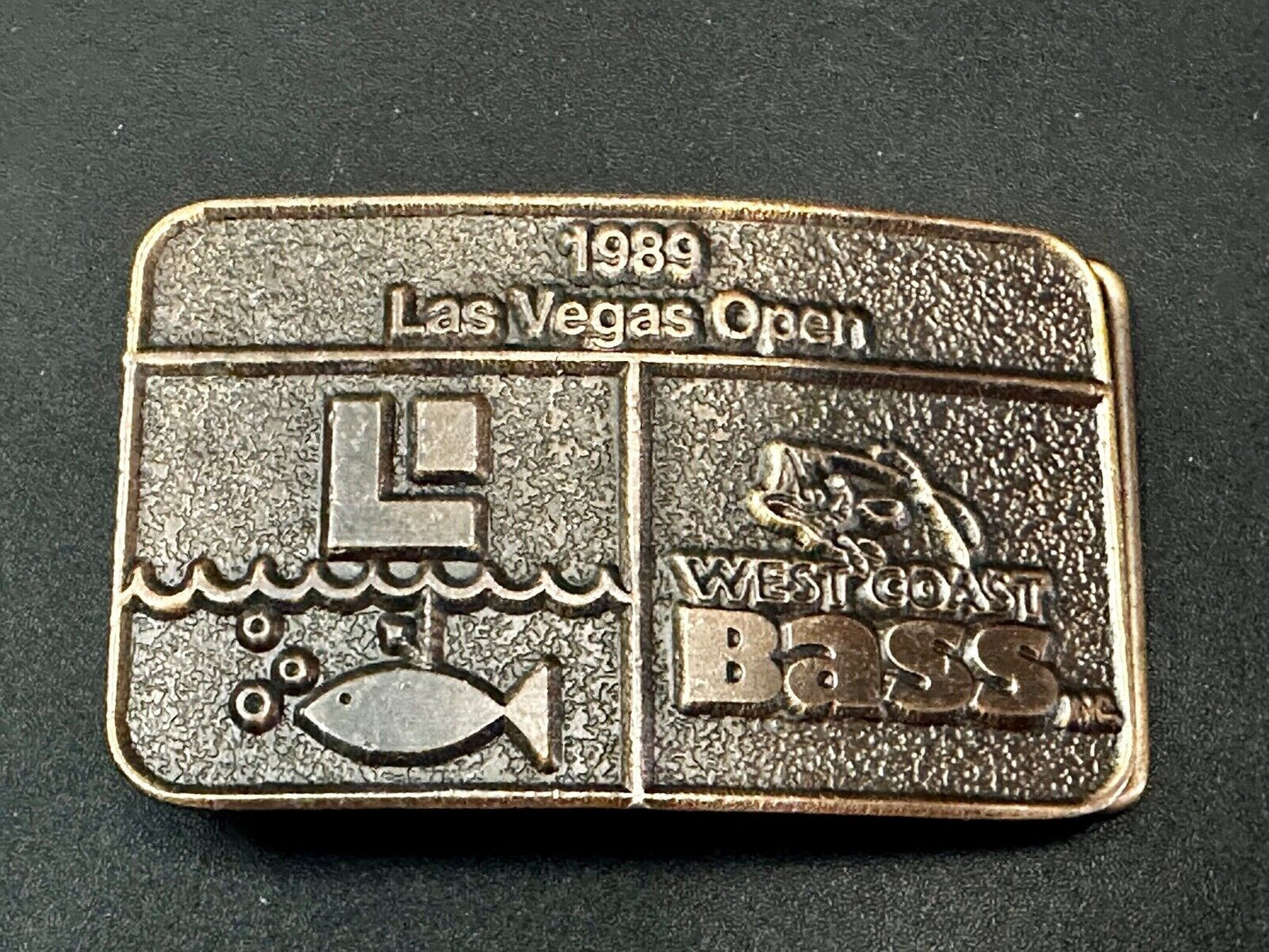 BASS 1989 Las Vegas Open Anglers Sportsman Society Sport Fishing Belt Buckle