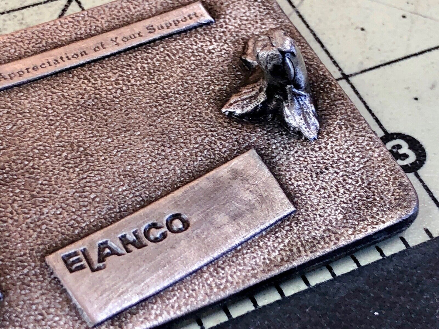 vintage Elanco Sonalan belt buckle - in appreciation for your support farmers