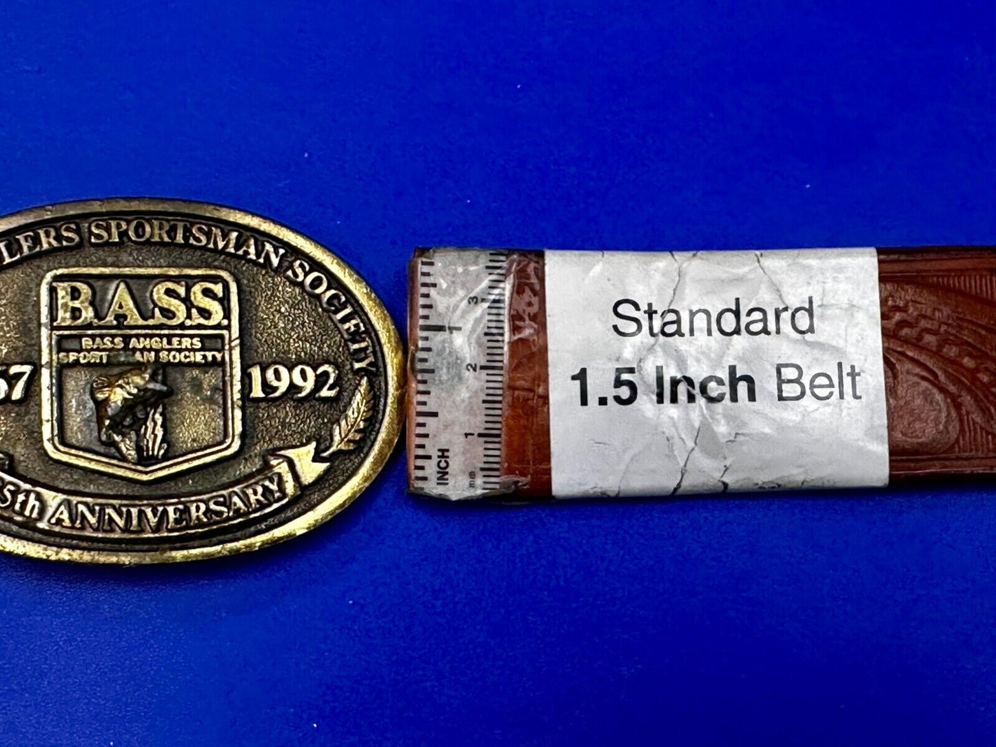 1992 Bass Anglers Sportsman Society Club 25th Anniversary Fishing Belt Buckle