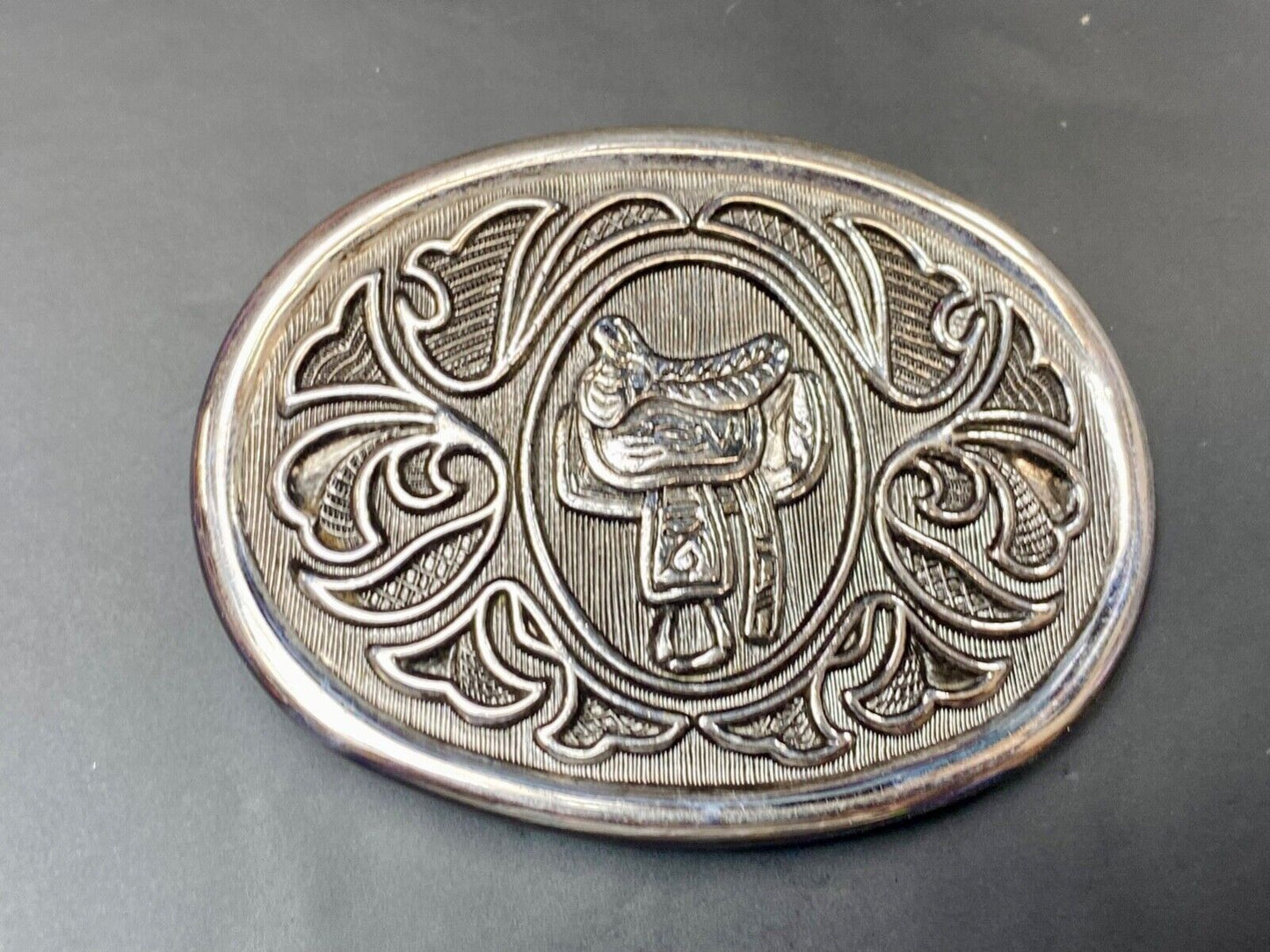 Avon Silver colored Western Saddle Belt Buckle For Any Belt up to 1 1/2 inches