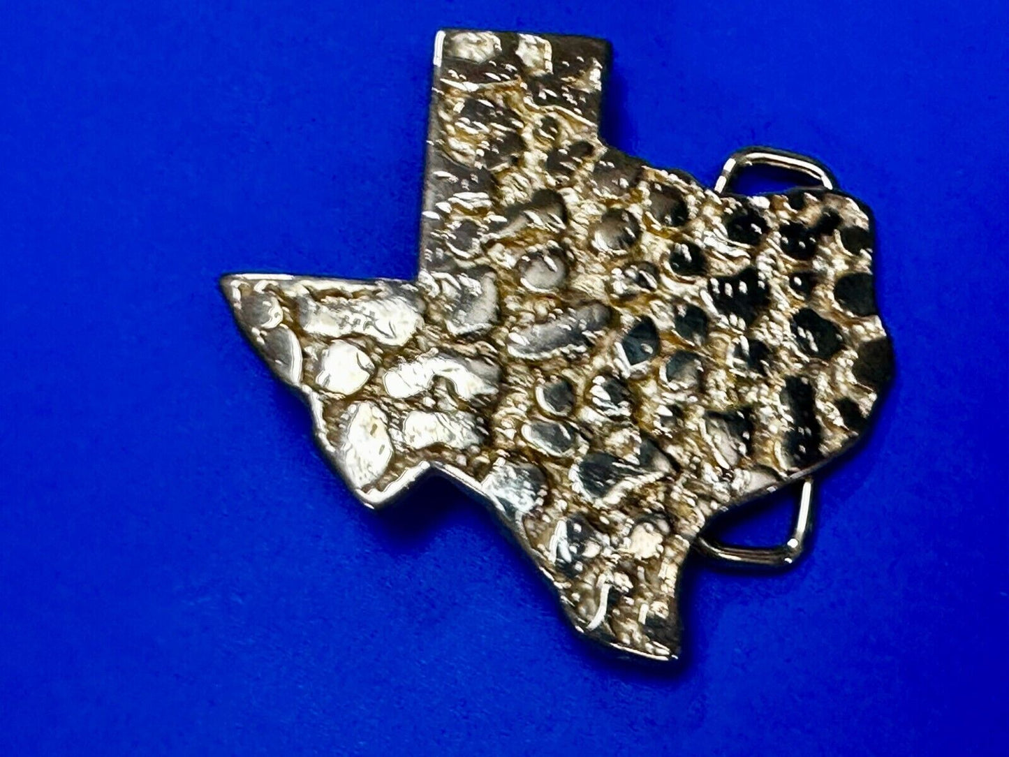 The Great State of Texas - Gold Color Cutout State Map Belt Buckle