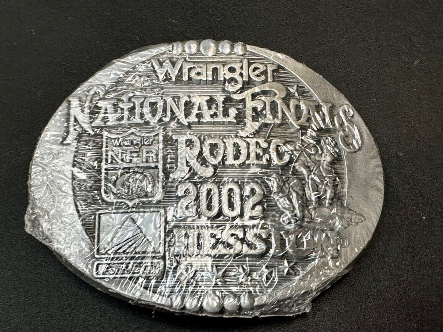 2002 ADULT SIZE NOS NATIONAL FINALS RODEO NFR NOS Montana S. S Belt Buckle