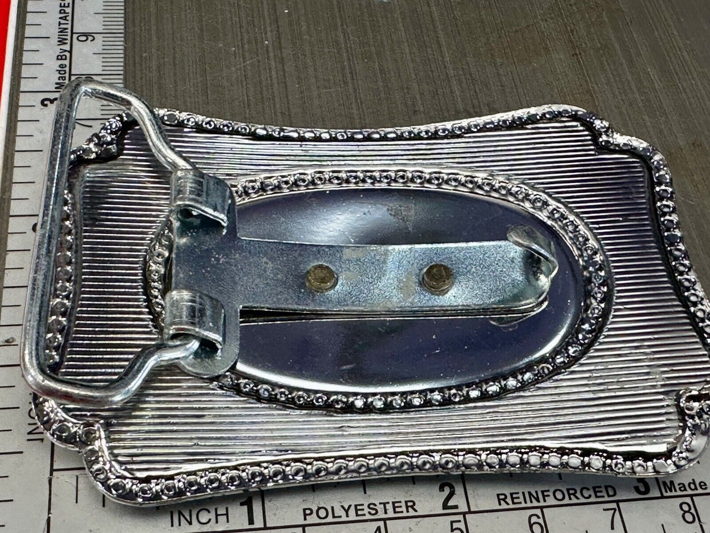 Vintage Covered Wagon - western two tone outlined belt buckle