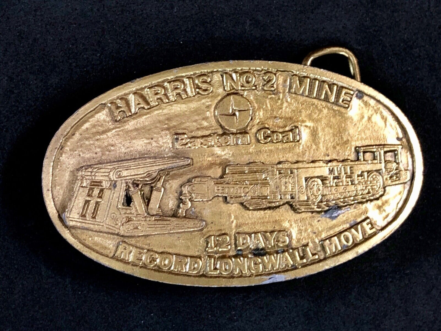 1986 Company move presentation Harris Eastern coal mine Award Belt Buckle