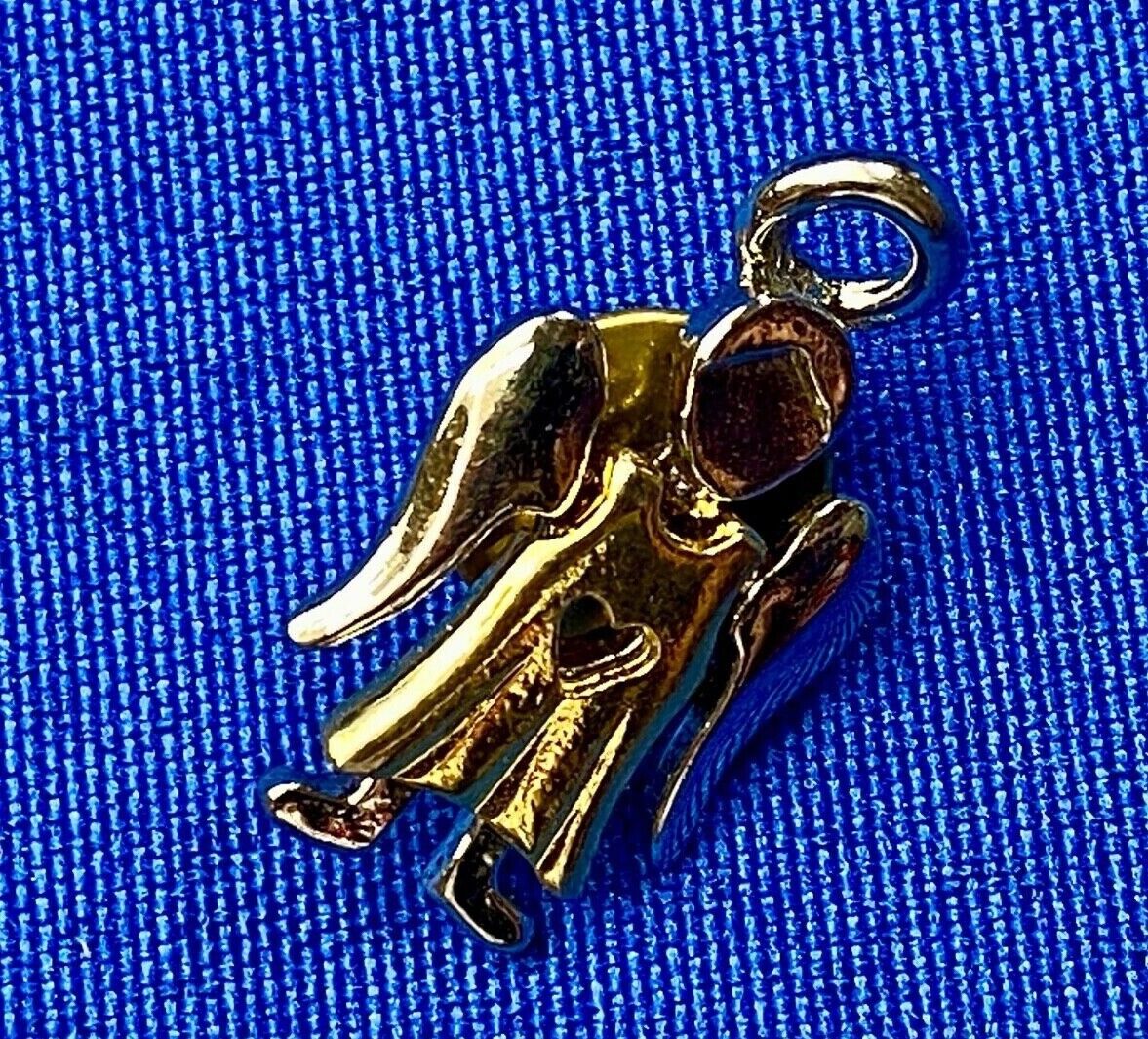 Vintage Angel Heart Brooch Lapel Pin Signed GCI Gold Silver Two Tone 1"