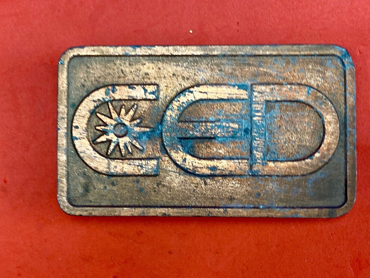 Vintage CED company promotional belt buckle