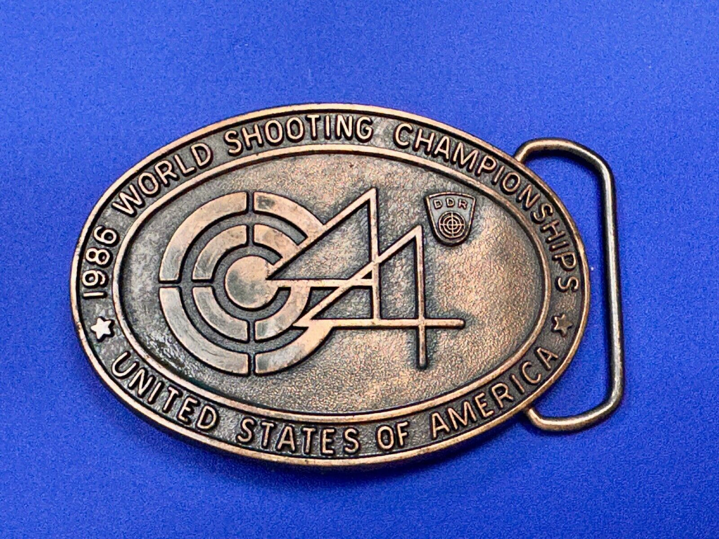 Vintage 1996 44 Wold Shooting Championships United States of America belt buckle
