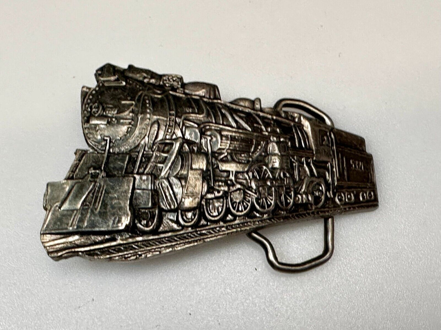 Train Locomotive Steam Engine RR RailRoad Vintage Figural Belt Buckle No. 2055
