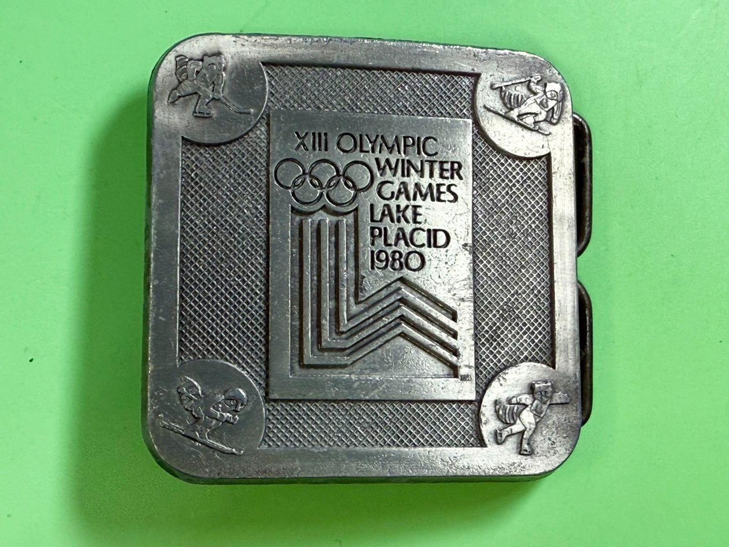The Olympic Winter Games Lake Placid 1988 Commemorative Silver Color Belt Buckle