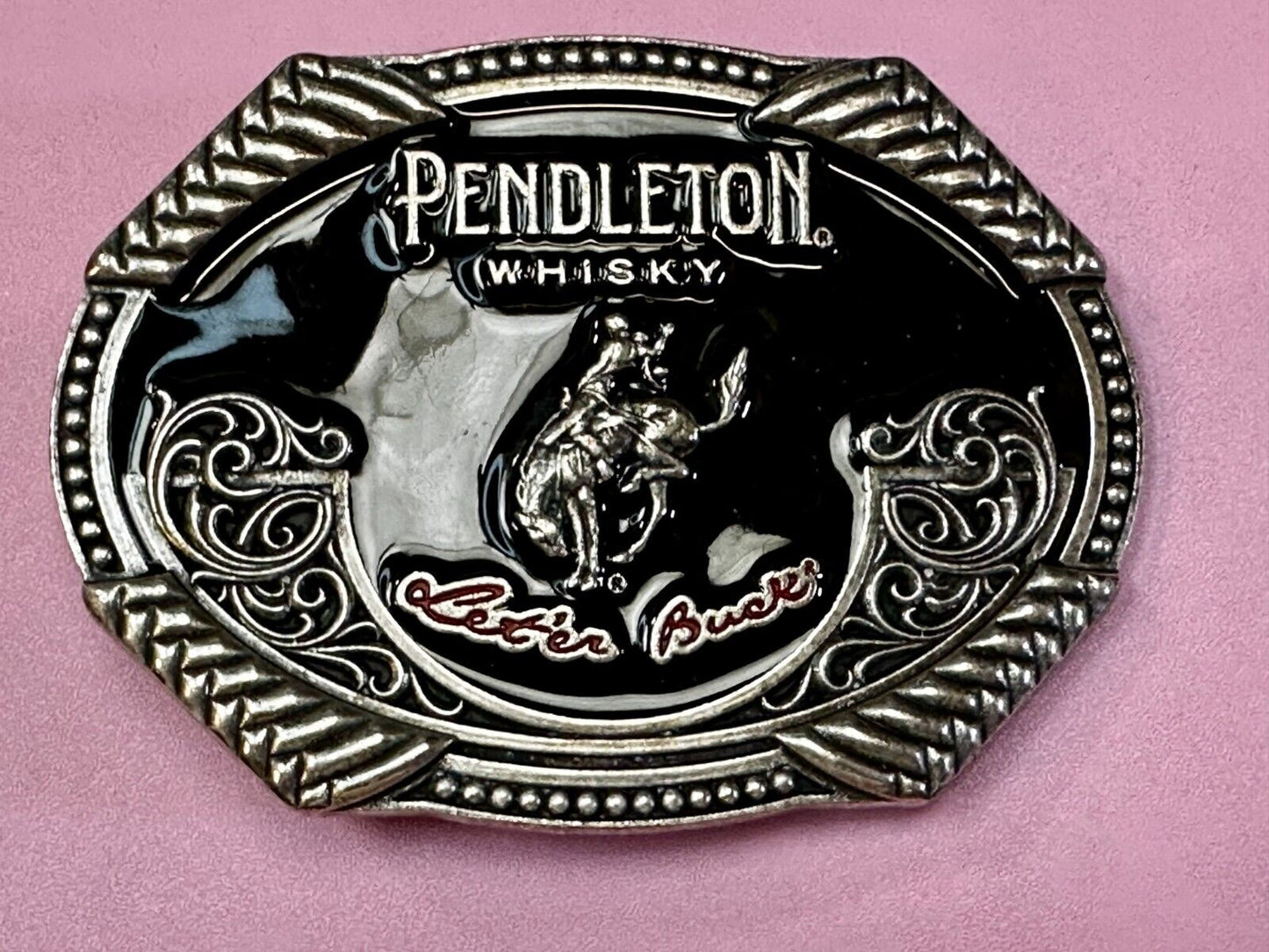 2020 Pendleton Whiskey Let'er Buck Rodeo Cowboy Montana Silversmiths Belt Buckle