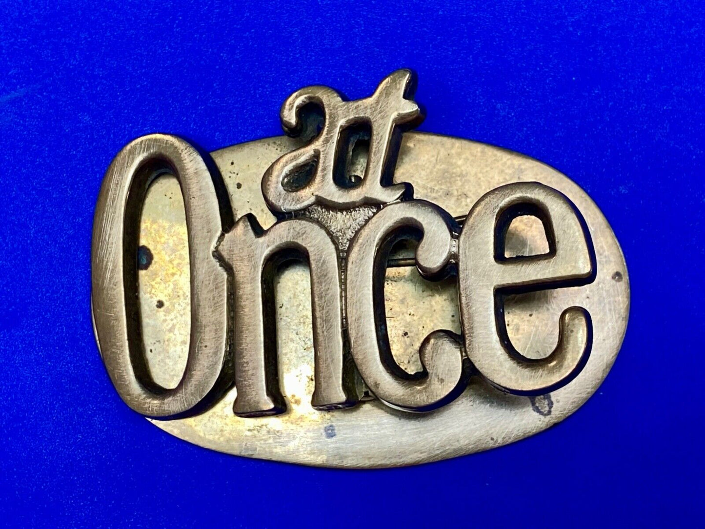 AT ONCE - Desk Organizer Clip 3.5" x 2" LARGE Vintage Solid Brass paper holder