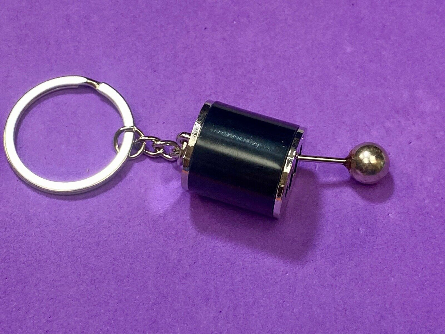 Black Finish Gear Box Shifter Key Chain Fob Ring Keychain - Fast USA shipping!
