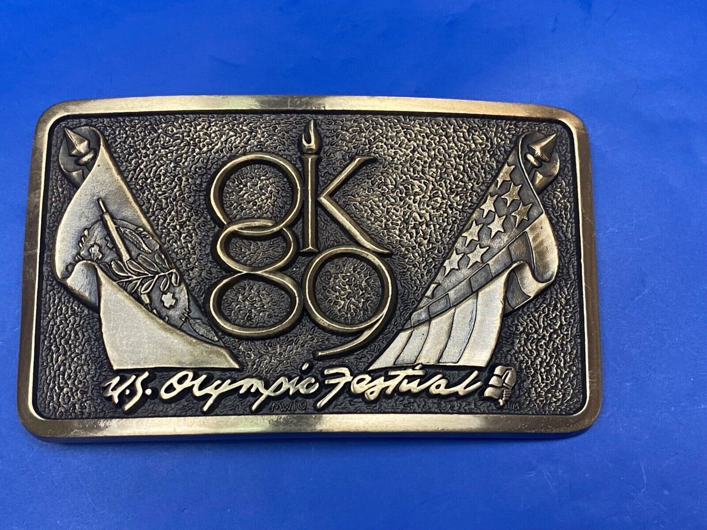 1989 Olympics Festival Commemorative Solid Brass Belt Buckle By Mwt