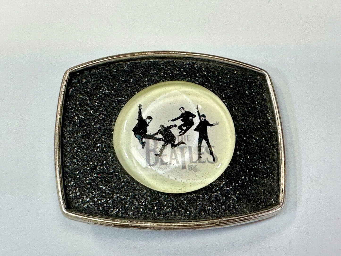 The Beatles - Black White Round Centerpiece belt buckle by Century Canada