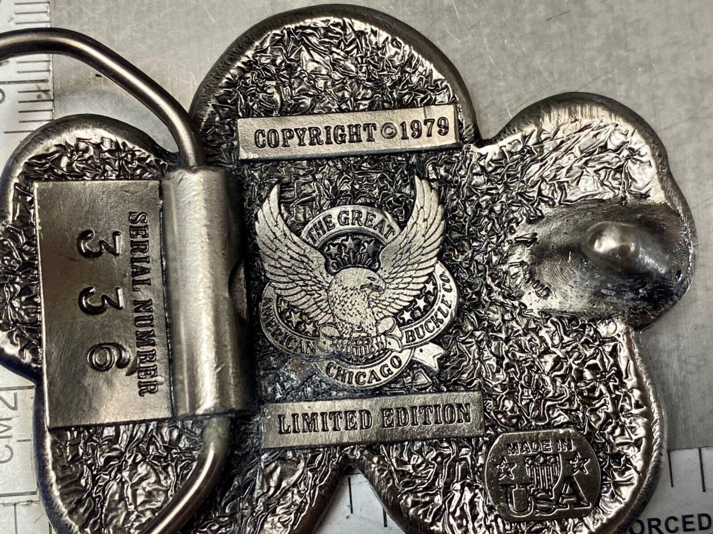 Vintage Coin Collectors Cluster figural 1979 Liberty JFK dimes belt buckle