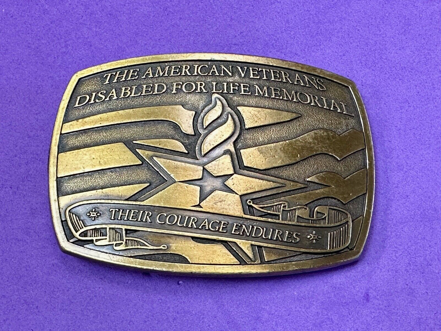 Their Courage Endures -American Veterans Disabled for Life Memorial Belt Buckle