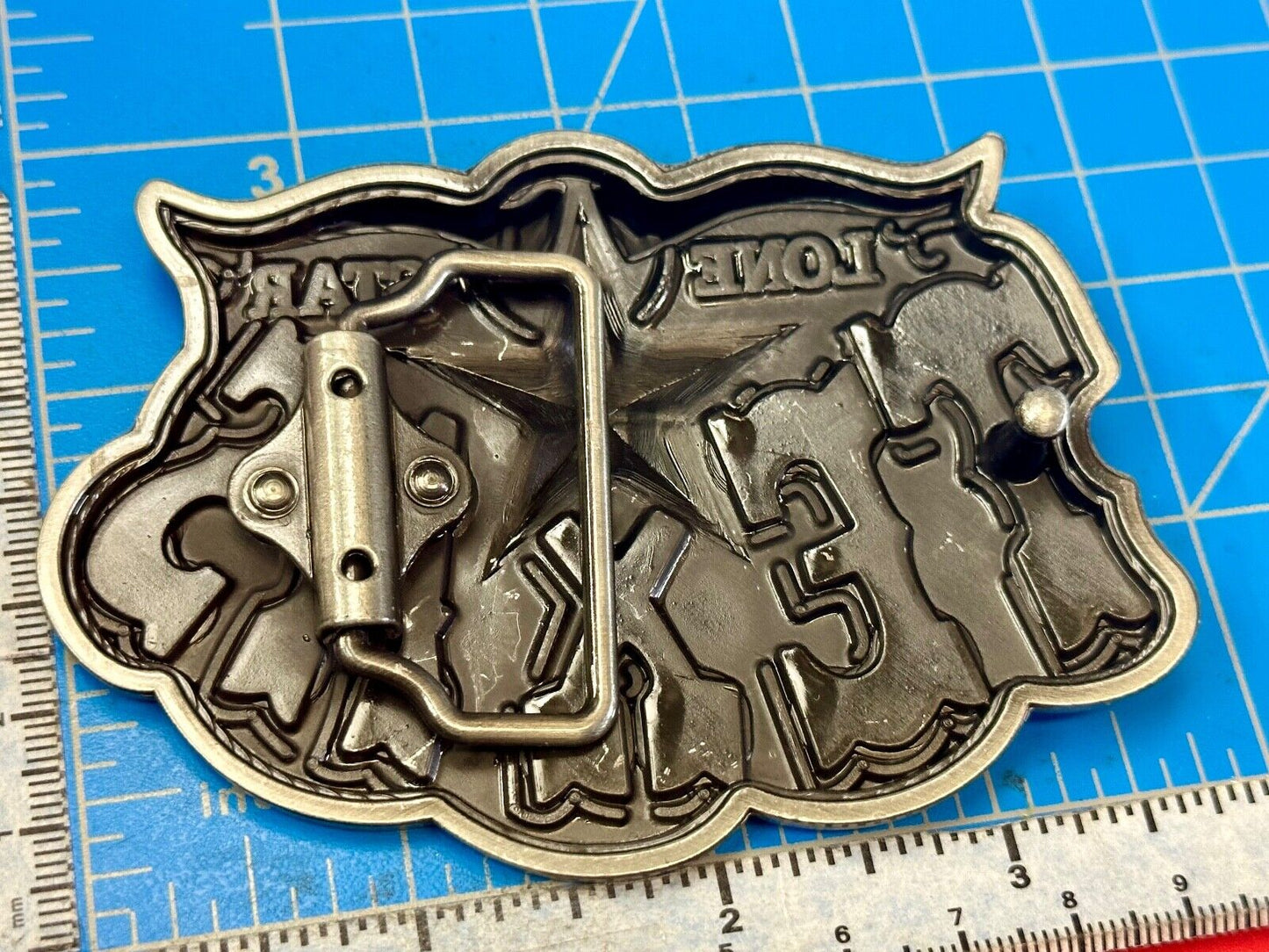 Texas The Lone Star State Cowboys TX Longhorn raised 4" Buckle Rage Belt Buckle