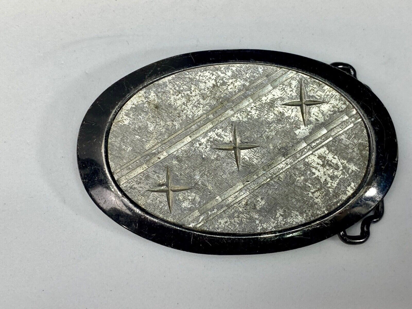 Three Stars - Star Light Star Bright Silver Color Oval Belt Buckle
