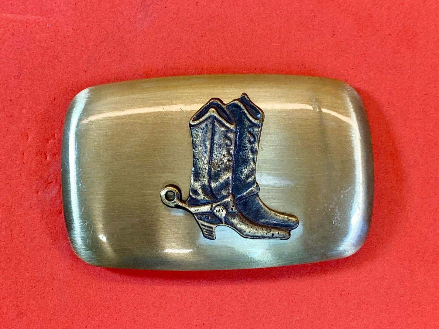 Vintage Chambers Western Rodeo Cowboy Boots With Spurs Belt Buckle
