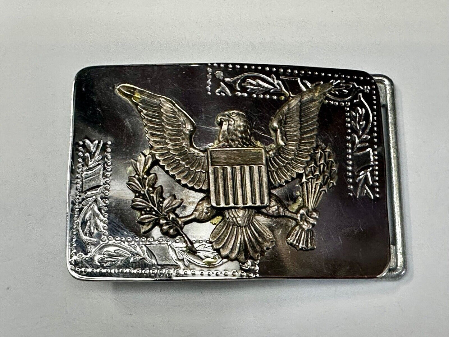 The Great Seal of the USA Vintage Reflective two tone Belt Buckle - See Hallmark