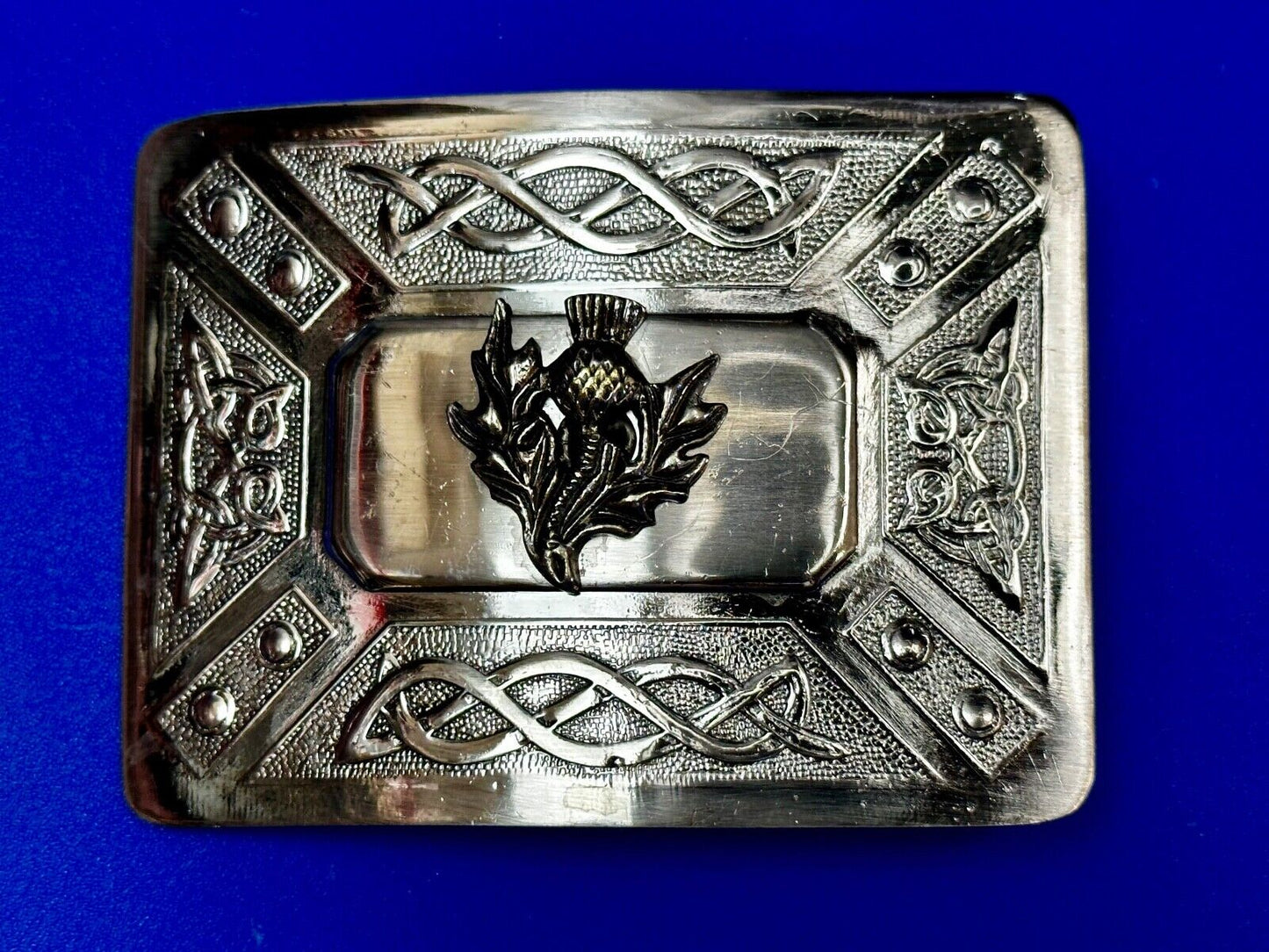Bird? Eagle? Native American? Unknown Two Tone Rectangular Vintage Belt Buckle