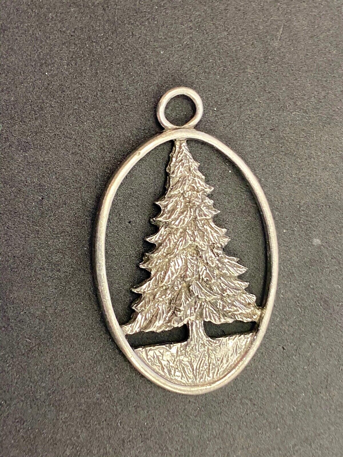Vintage 1992 Pewter Christmas Tree Ornament Signed SEAGULL ETAIN ZINN Canada
