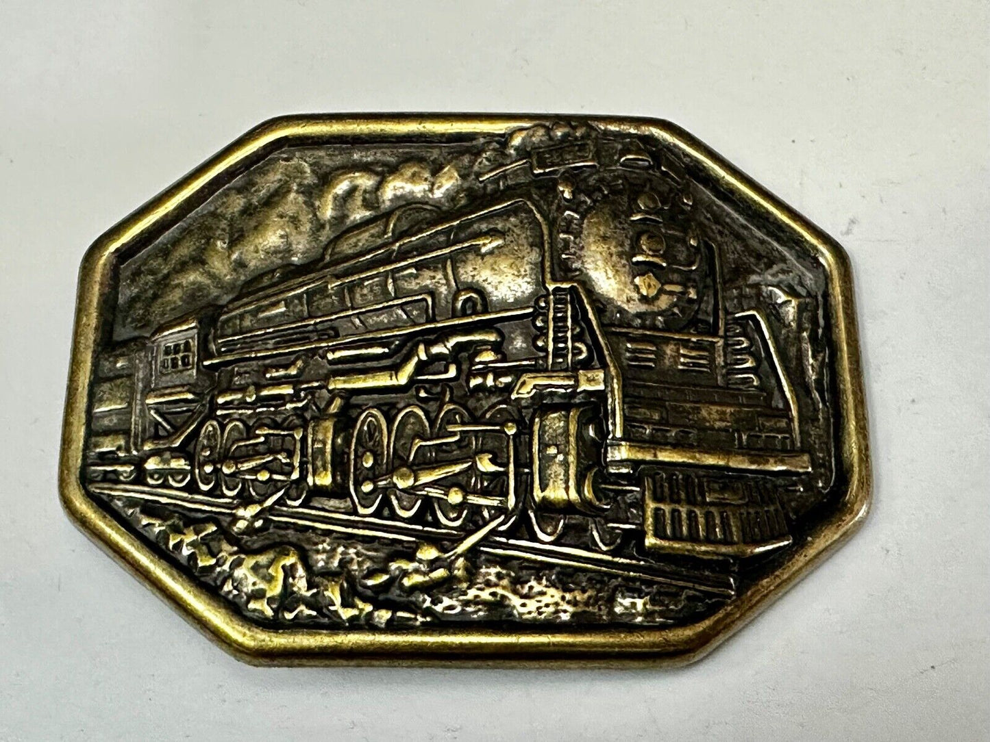 Avon Steam Locomotive Belt Buckle Vintage Collectors RR Railroad Trains Car