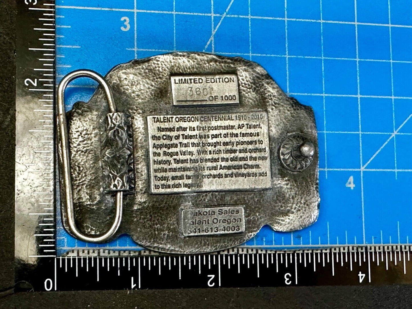 Talent Oregon 2010 Centennial Celebration Belt Buckle by Dakota Sales