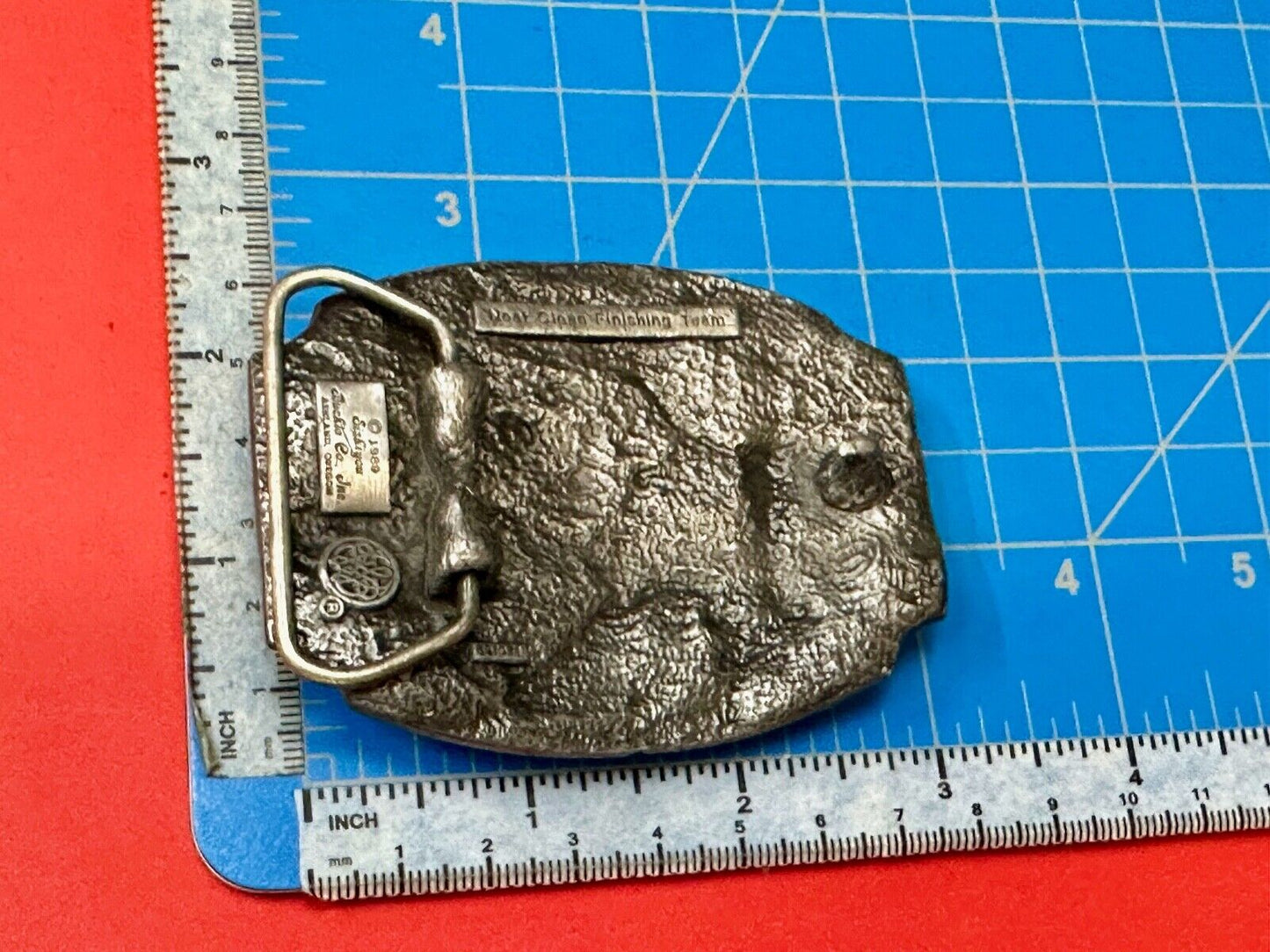 Vintage 1989 LONG painting - Neat Clean Finishing belt buckle