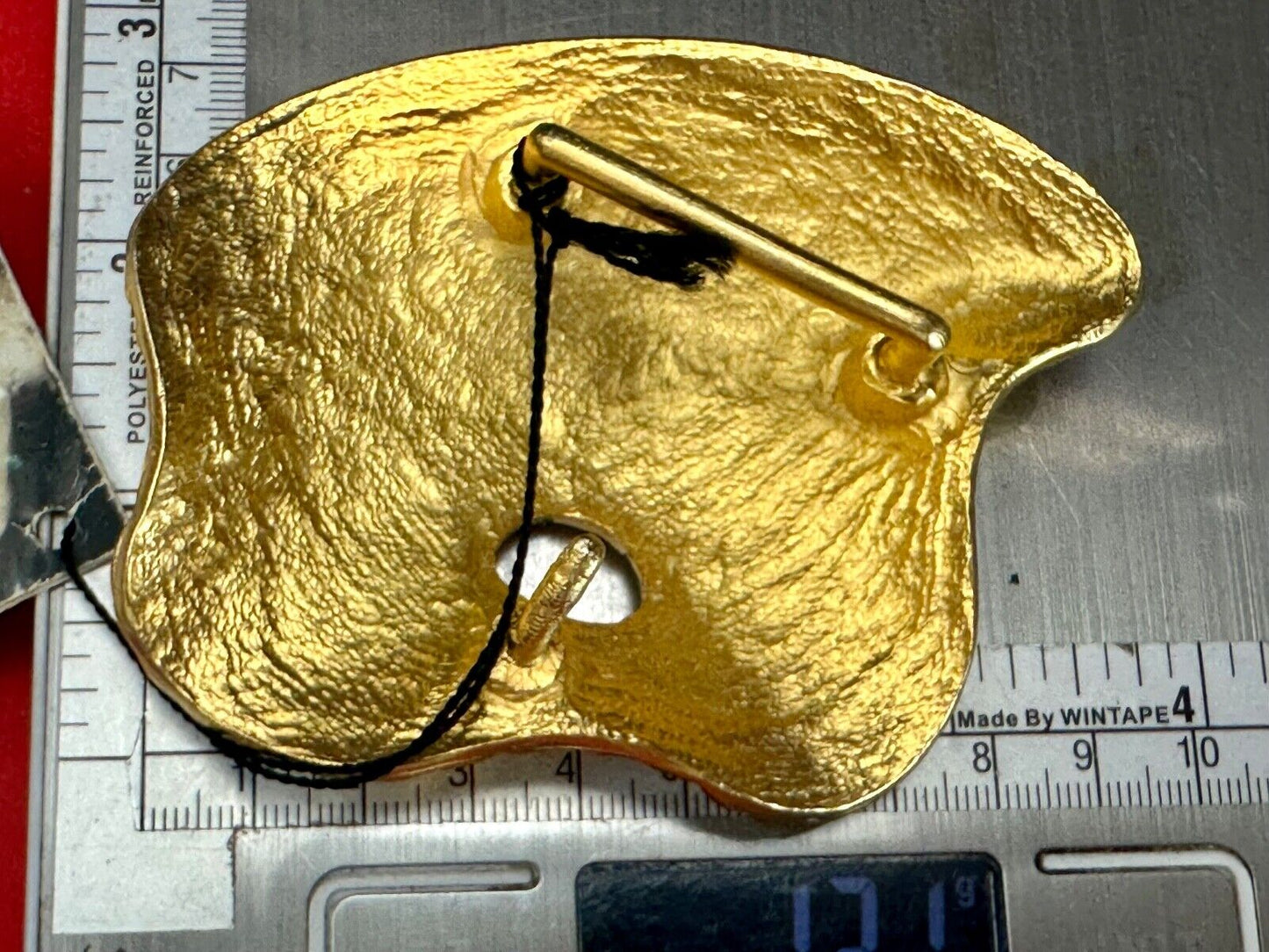 Susan Maddox gold tone abstract style NOS belt buckle