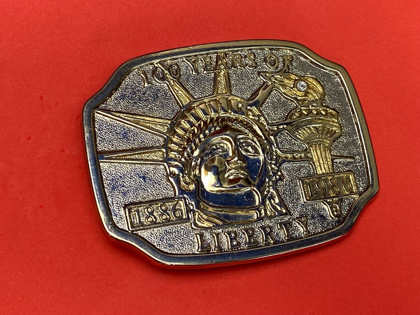 Vintage Belt Buckle 100 Years Of Lady Liberty 1886 - 1986 Statue Of Liberty