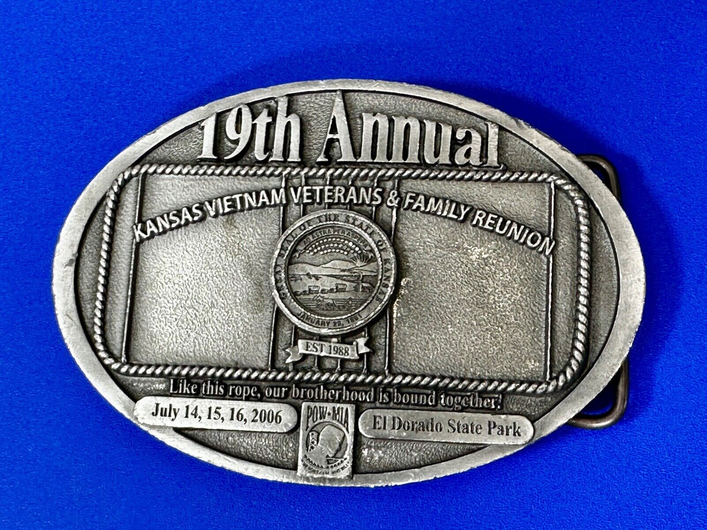 The Kansas Vietnam Veterans Family Reunion 19th Annual Commemorative Belt Buckle