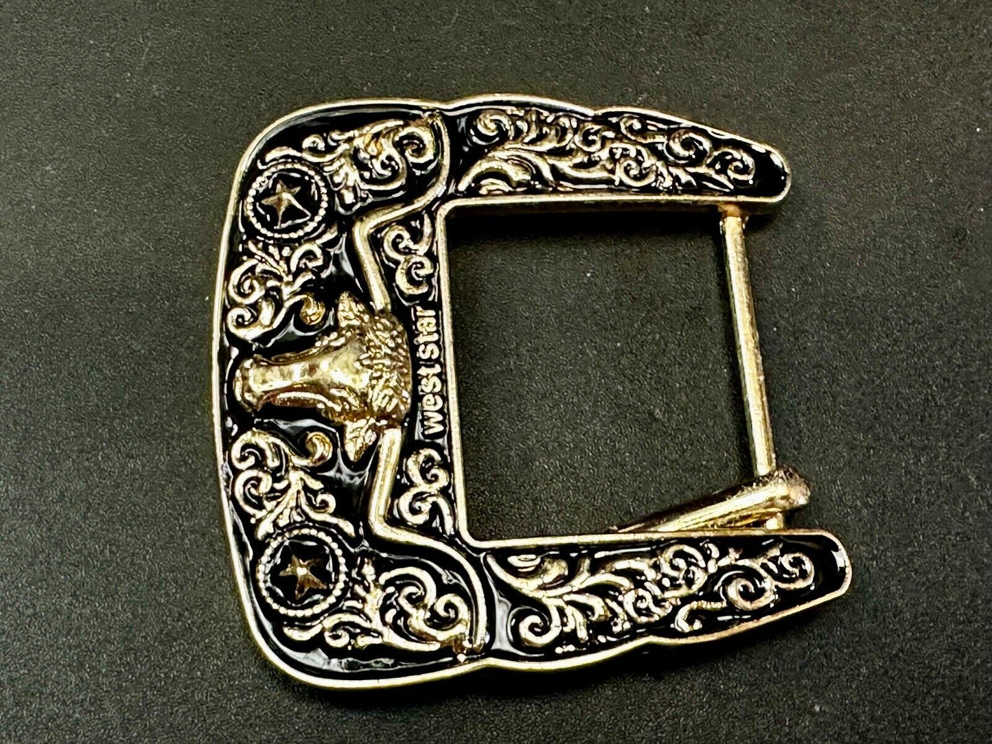 Texas Ranger Style Longhorn Vintage Replacement Dress Belt Buckle West Star