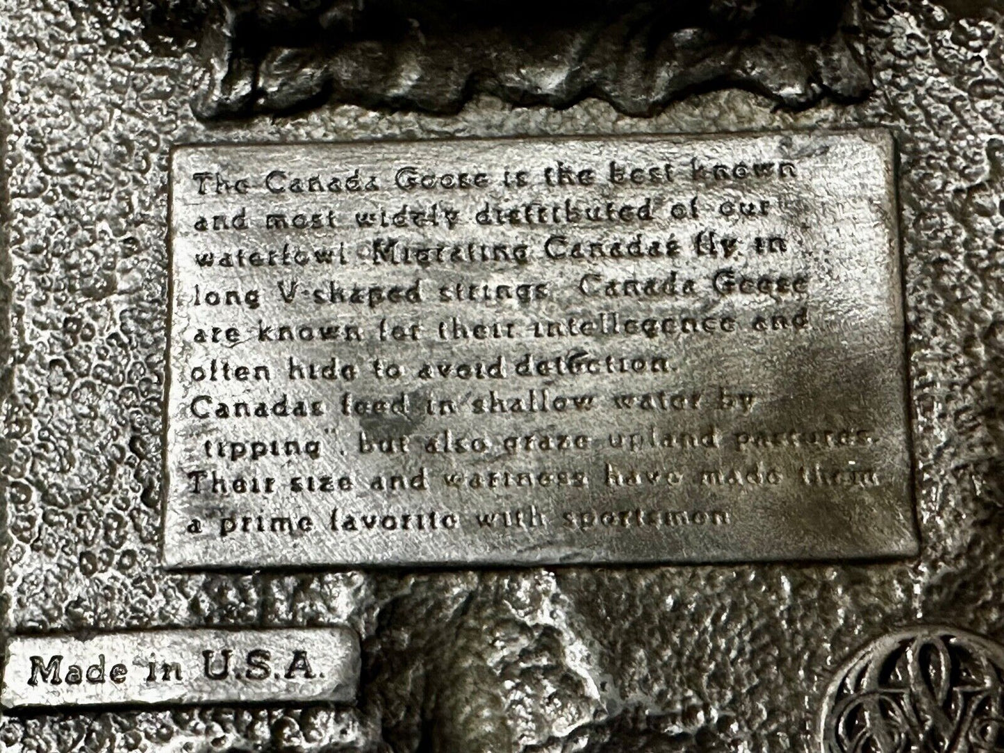 The Canadian Goose Migrating Flying Brass Vintage 1983 Belt Buckle by Bergamot