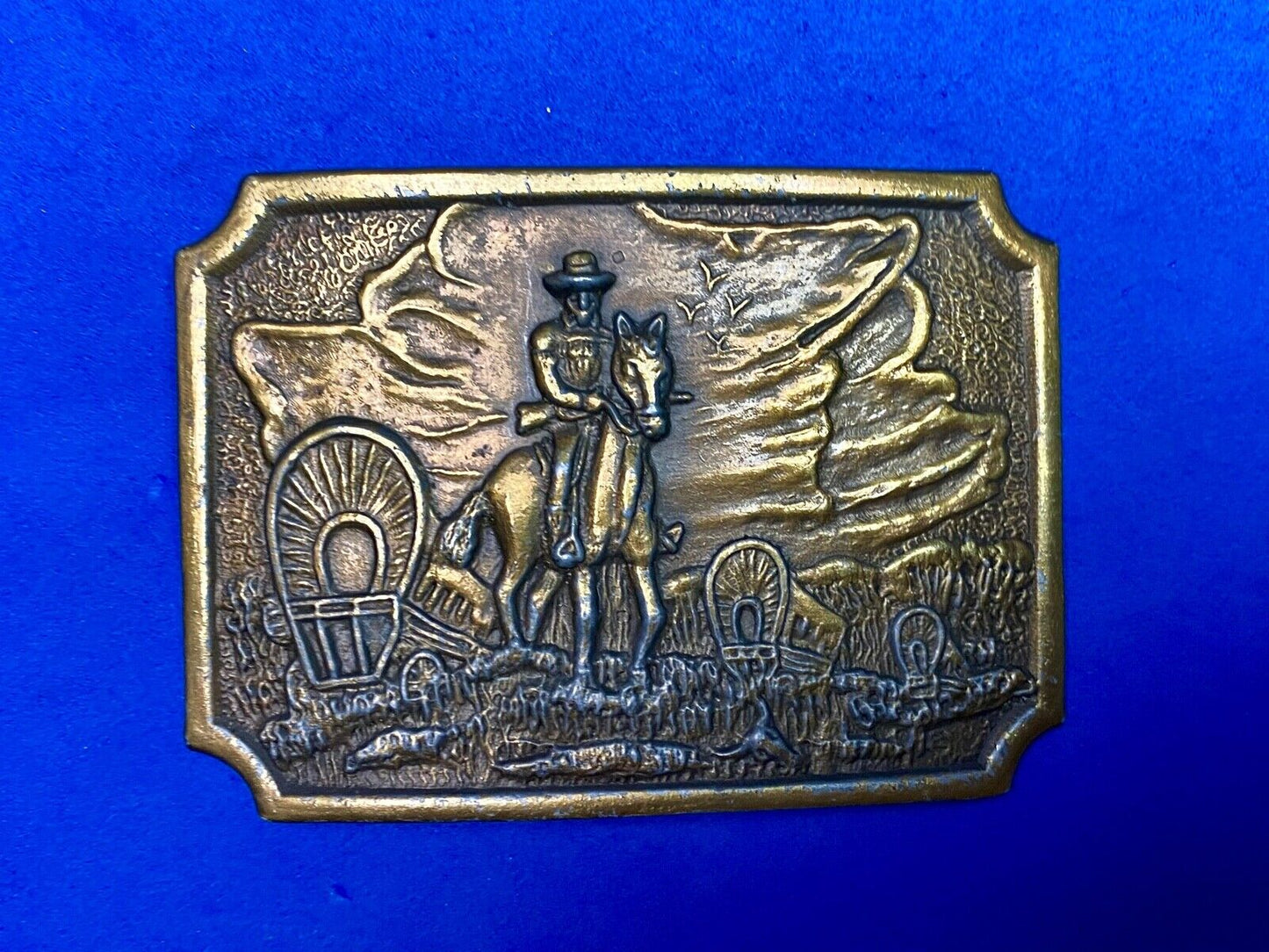 Tall In The Saddle Western Cowboy Horse Vintage Iconic Art Scene Belt Buckle