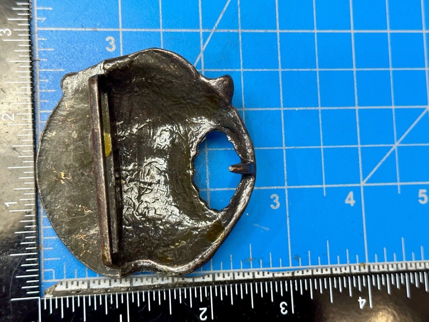 Apple with a bite taken out of it! Vintage figural Belt Buckle