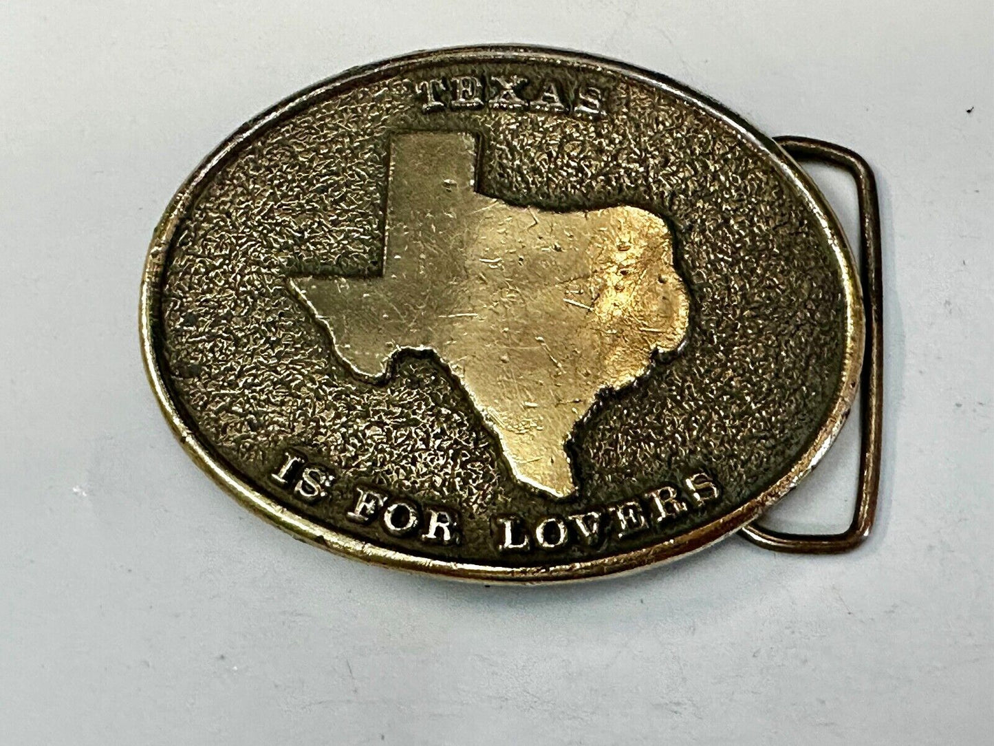 Texas is for Lovers EARLY Vintage 1976 Koleaco Belt Buckle