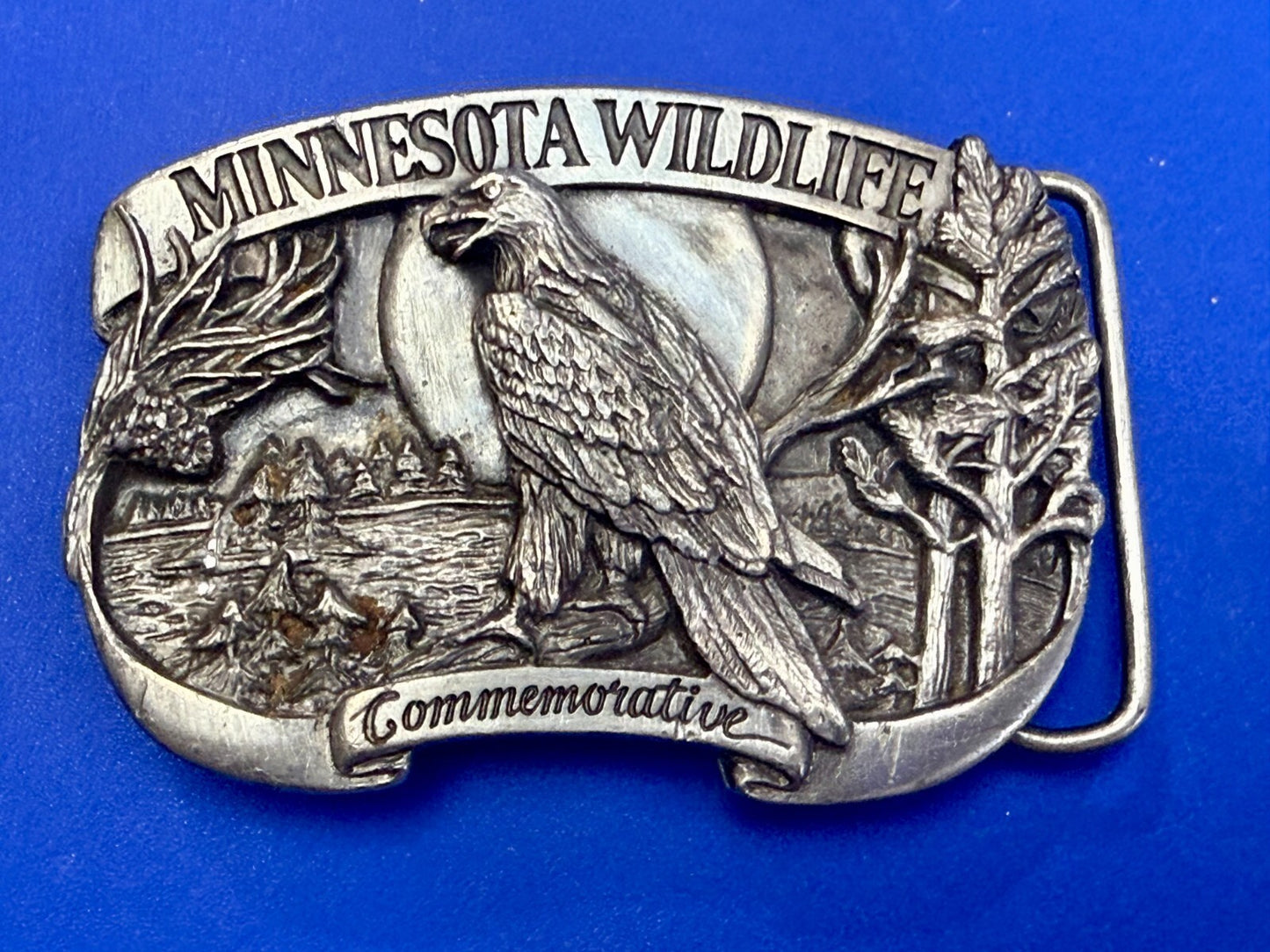 The Bald Eagle Minnesota Wildlife Commemorative 1986 Arrowhead Belt Buckle