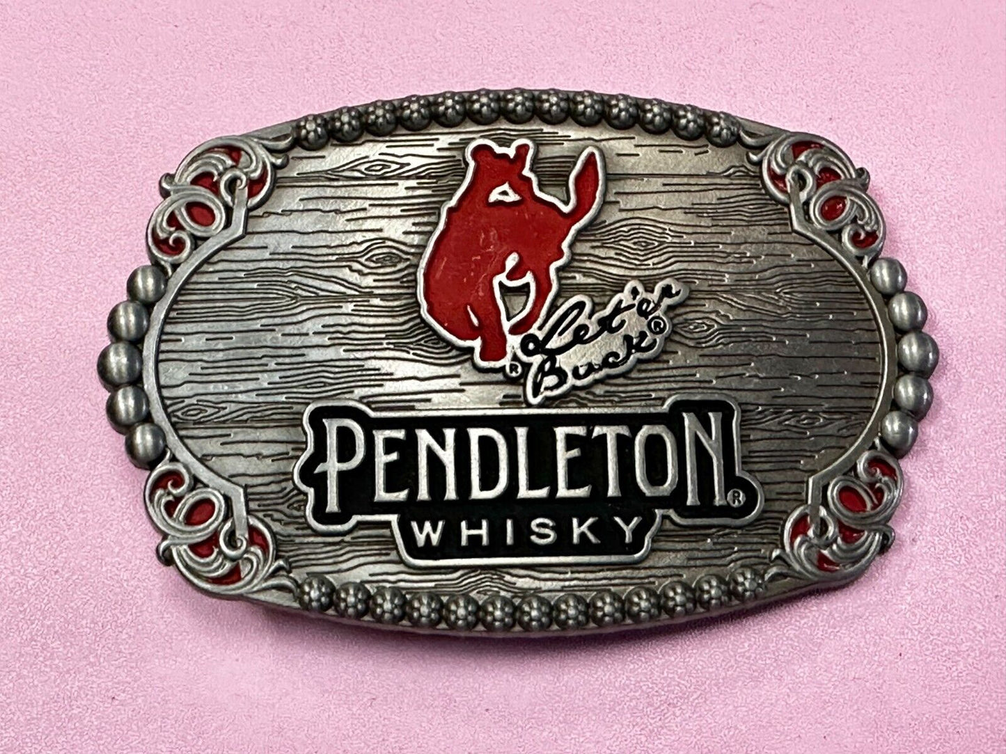 2023 Pendleton Whiskey Let'er Buck Rodeo Cowboy Montana Silversmiths Belt Buckle